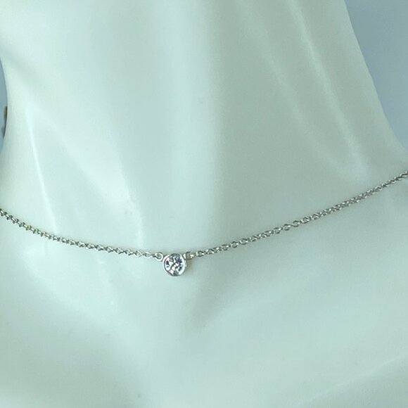 Tiffany & Co. Platinum By The Yard Diamond Necklace 16.0" 2.4g JR448 - Picture 1 of 8